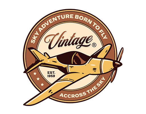 卡通飞机图案手绘飞机徽章图案