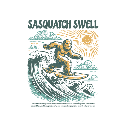 冲浪的野人图案冲浪的大猩猩图案