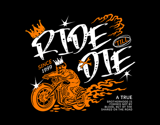 卡通骷髅印花图案骑摩托车卡通图案手写英文字母图案