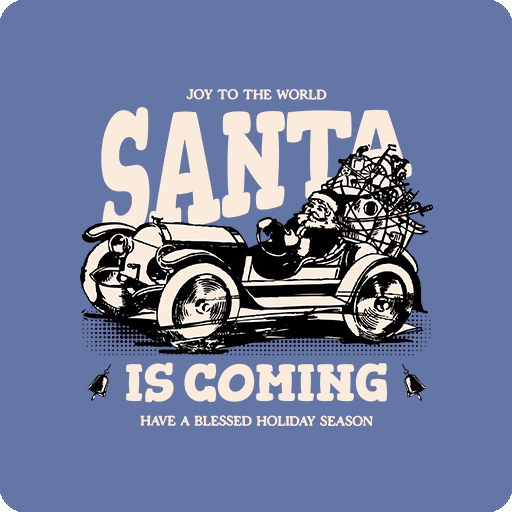 卡通汽车老爷车图案圣诞老人图案卡通人物图案