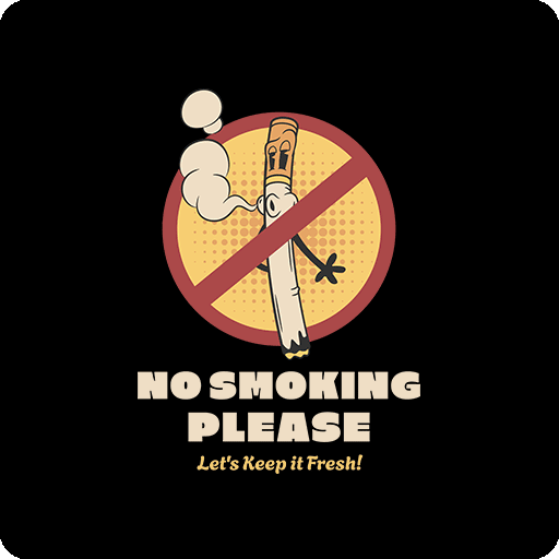 卡通禁止吸烟图案手绘卡通NO SMOKING