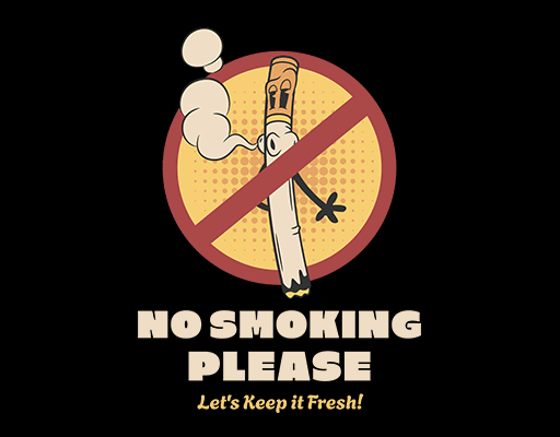 卡通禁止吸烟图案手绘卡通NO SMOKING