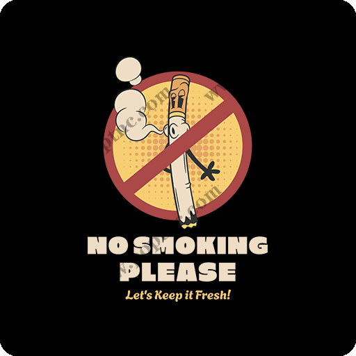 卡通禁止吸烟图案手绘卡通NO SMOKING