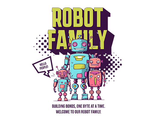 卡通机器人图案手绘机器人立体英文字母图案