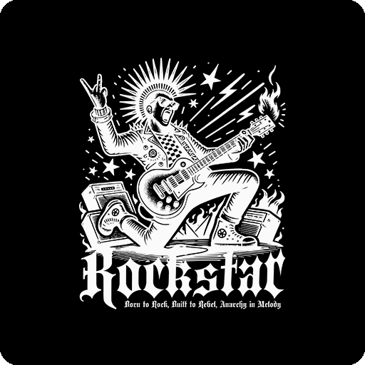 弹吉他的男人音乐男孩卡通人物手势图案