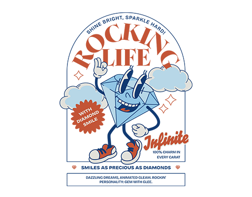 卡通钻石图案变形英文字母图案男装印花素材