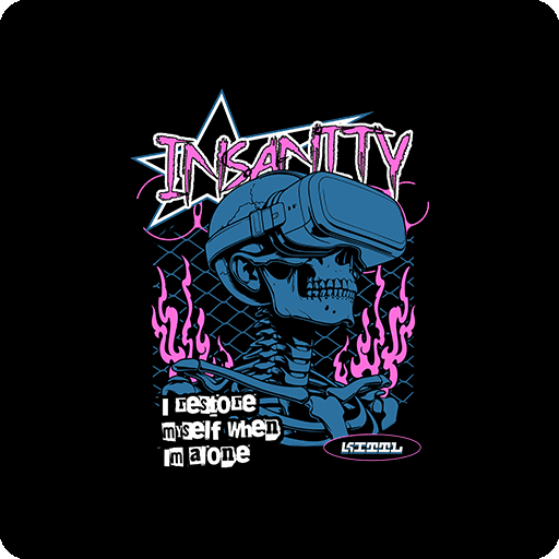 卡通骷髅头像戴眼镜的骷髅头五角星图案火焰