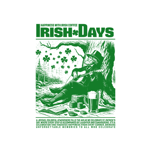 卡通树图案弹吉他的老人图案卡通英文字母图案