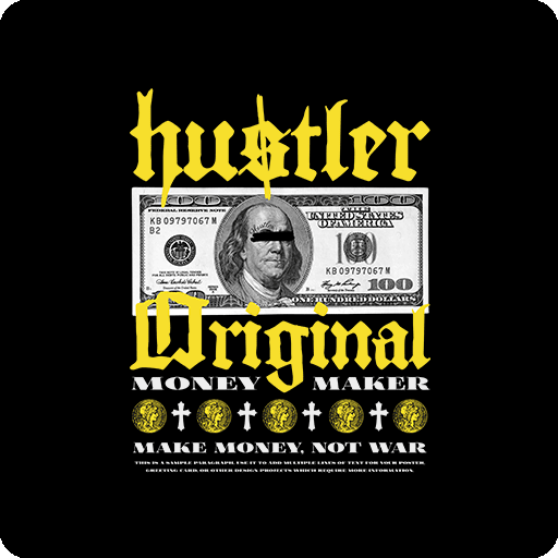 美元图案卡通钱币图案复古英文字母