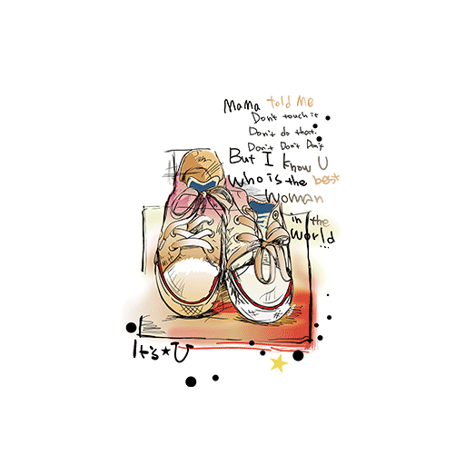 卡通鞋子图案手绘鞋子手写英文字母图案卡通英文字母