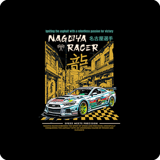 卡通汽车图案复古汽车赛车图案