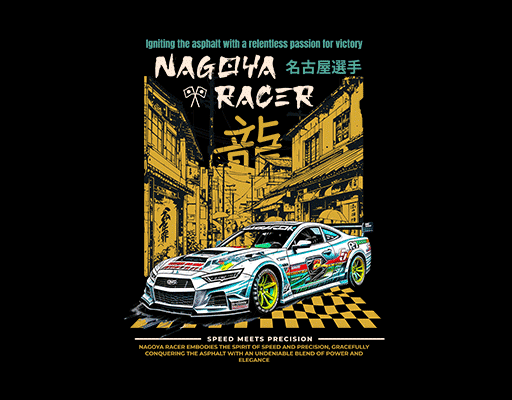 卡通汽车图案复古汽车赛车图案