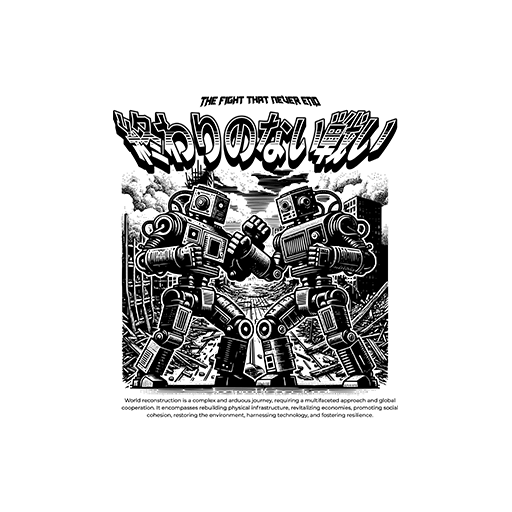 卡通机器人图案手绘机器人两个机器人日文