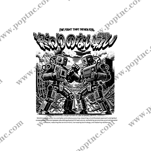 卡通机器人图案手绘机器人两个机器人日文