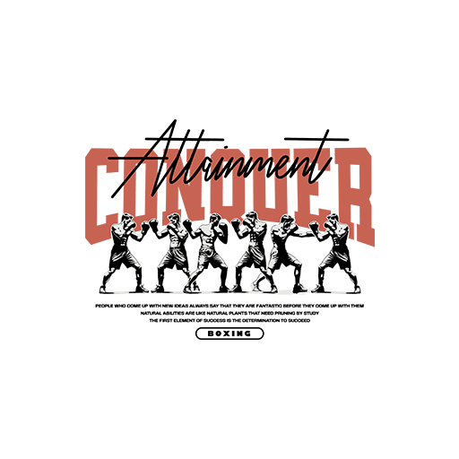 拳击人物图案卡通男人图案手写英文字母图案