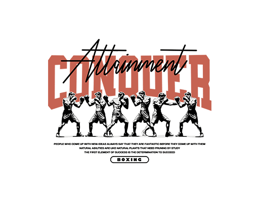 拳击人物图案卡通男人图案手写英文字母图案