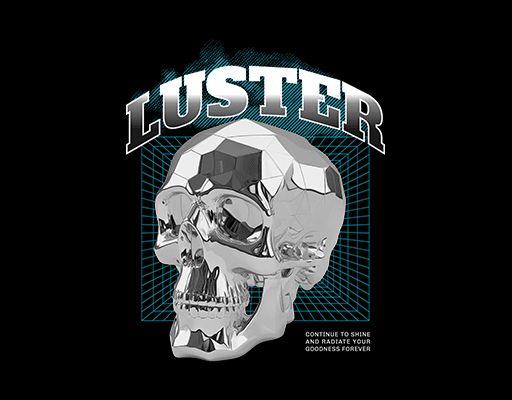 水晶骷髅头图案变形英文字母图案卡通骷髅头图案