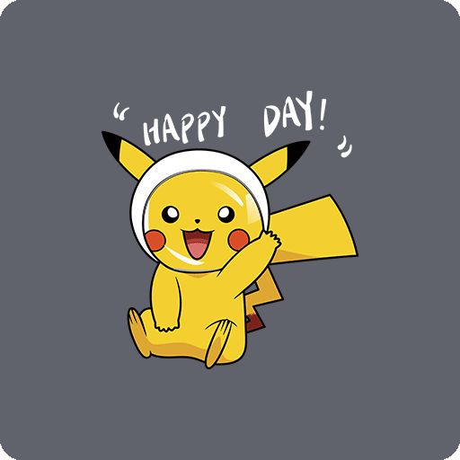 宇航员皮卡丘图案可爱卡通动画片图案男装印花素材