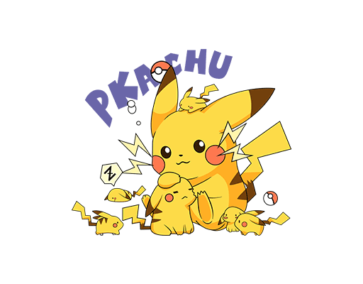 皮卡丘图案手绘卡通动画片图案可爱动画片印花素材PKACHU