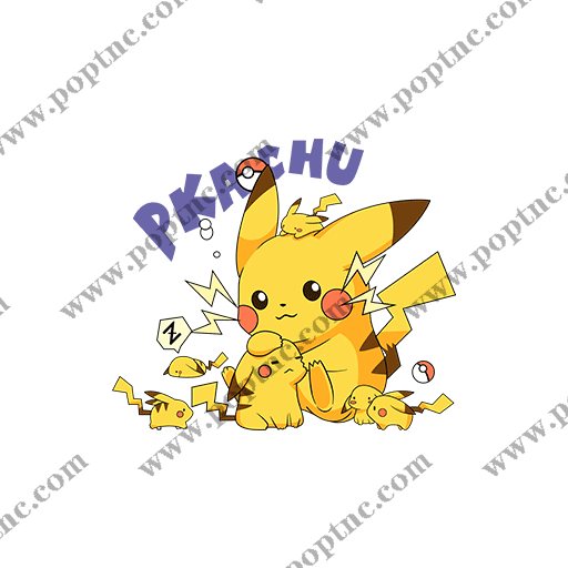 皮卡丘图案手绘卡通动画片图案可爱动画片印花素材PKACHU
