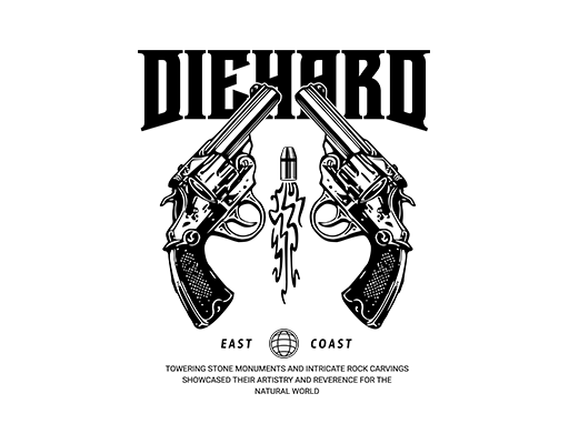 卡通手枪图案左轮枪图案男装印花素材