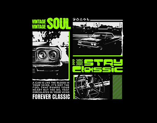 卡通汽车图案手绘汽车复古汽车复古老爷车印花素材