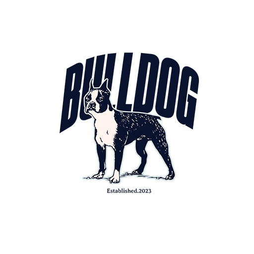 卡通动物图案卡通小狗头像变形英文字母图案斗牛犬