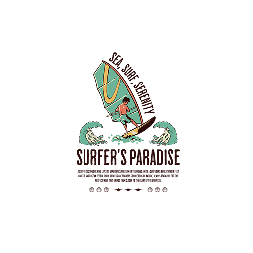 卡通冲浪人物图案帆船图案卡通英文字母图案