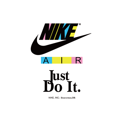 卡通英文字母图案NIKE印花素材彩色英文字母图案