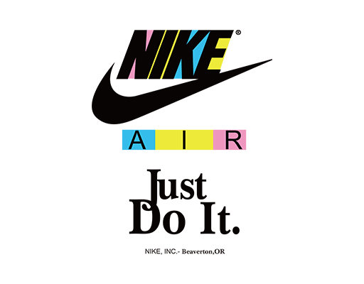 卡通英文字母图案NIKE印花素材彩色英文字母图案