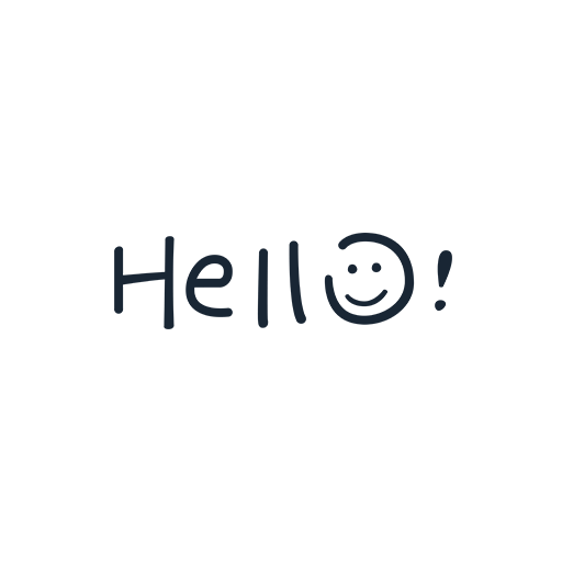HELLO英文字母图案微笑标签图案