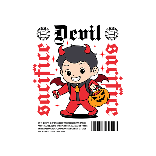 卡通男孩图案南瓜节图案万圣节印花素材