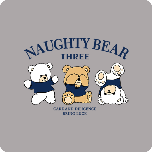 卡通小熊图案手绘小熊可爱卡通动画片图案简笔熊印花素材