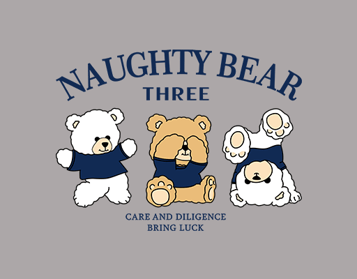 卡通小熊图案手绘小熊可爱卡通动画片图案简笔熊印花素材