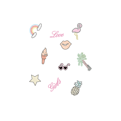 卡通动物图案烫钻植物图案