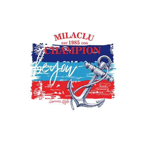 卡通船锚图案手写英文字母图案彩色线条图案