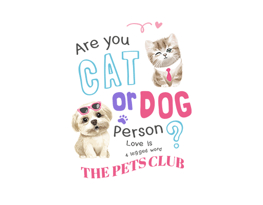 卡通猫咪卡通狗图案手写英文字母图案