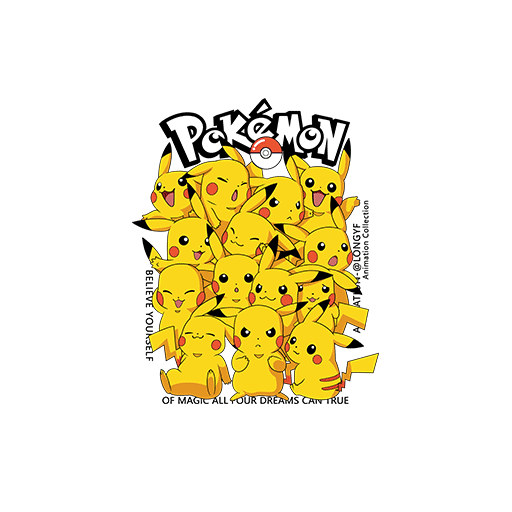 皮卡丘图案卡通动画片图案卡通英文字母图案POKEMON