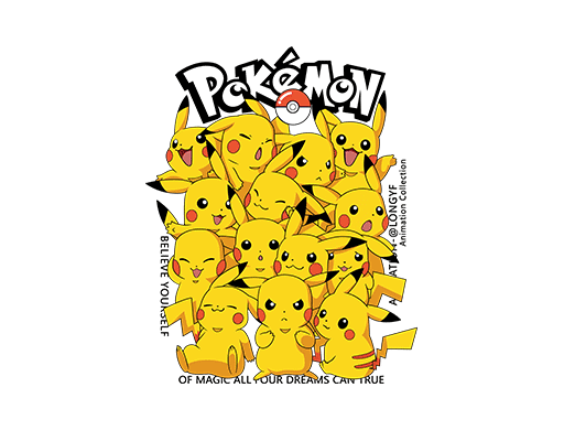 皮卡丘图案卡通动画片图案卡通英文字母图案POKEMON