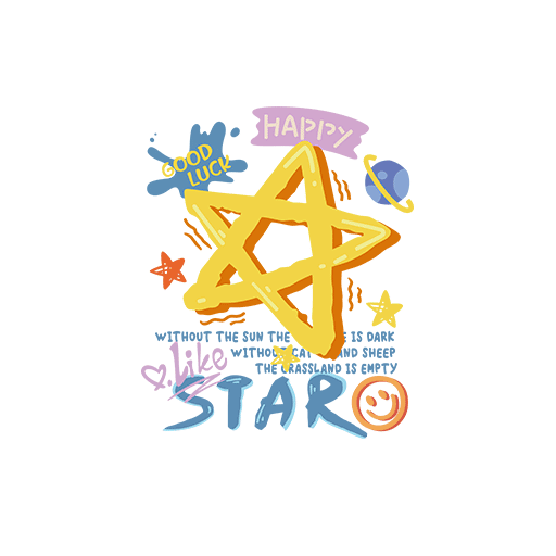 卡通五角星图案卡通英文字母图案手写英文字母