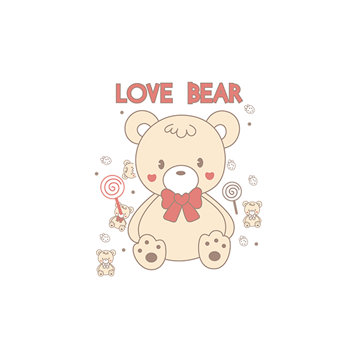 卡通熊图案手绘熊印花素材