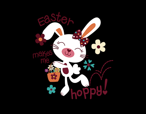 卡通兔子图案简笔兔子可爱卡通动物儿童印花素材