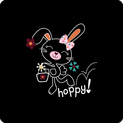 卡通兔子图案手绘兔子印花素材简笔卡通动物