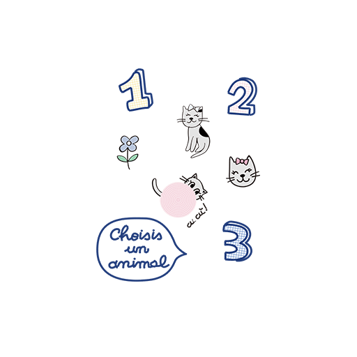 卡通动物图案卡通猫咪头像手绘猫咪数字123