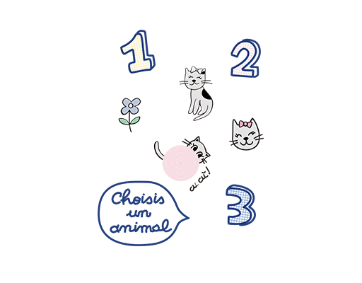 卡通动物图案卡通猫咪头像手绘猫咪数字123