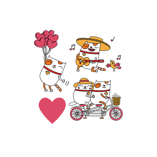 卡通动物图案卡通猫咪骑自行车的猫图案戴帽子的猫印花素材