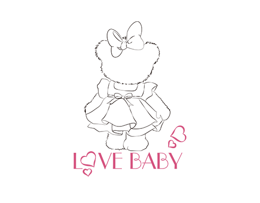 可爱卡通小熊背影简笔卡通熊印花素材