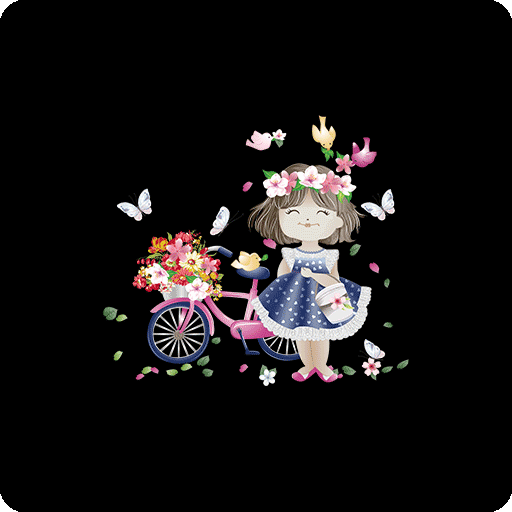 可爱卡通女孩简笔女孩自行车女孩可爱卡通人物