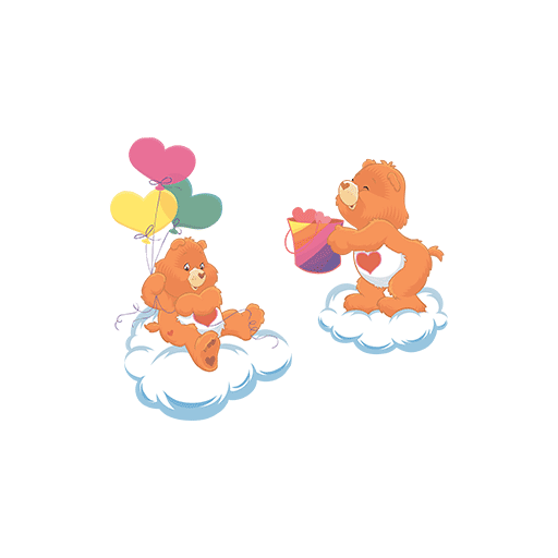 维尼熊图案彩虹熊图案可爱卡通熊印花两只熊云朵熊