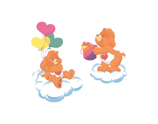 维尼熊图案彩虹熊图案可爱卡通熊印花两只熊云朵熊